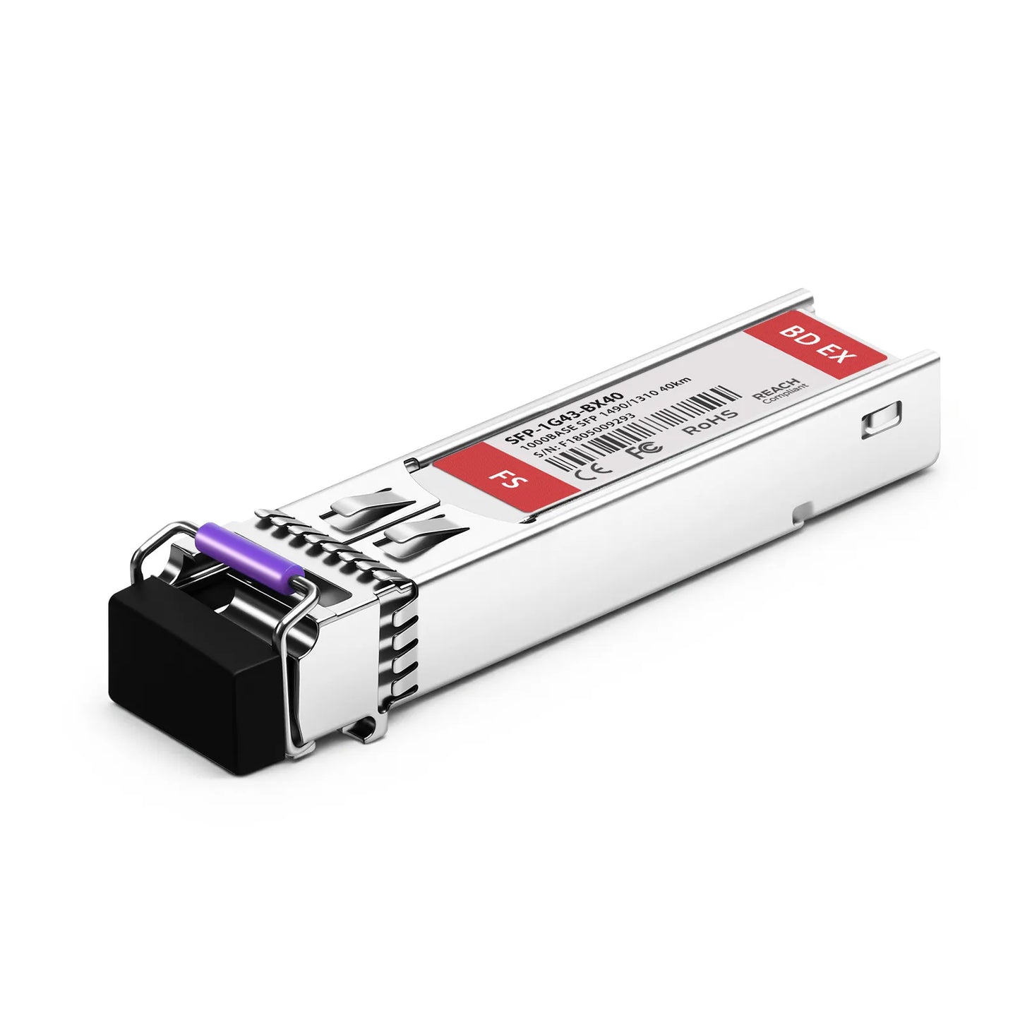 Cisco GLC-BX40-DA Compatible 1000BASE-BX-D SFP BiDi 1490nm-TX/1310nm-RX 40km DOM Simplex LC/UPC SMF Optical Transceiver Module
