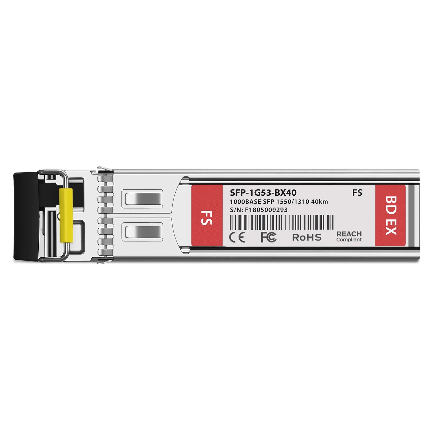 1000BASE-BX-D SFP BiDi 1550nm-TX/1310nm-RX 40km DOM Simplex LC/UPC SMF Optical Transceiver Module for FS Switches
