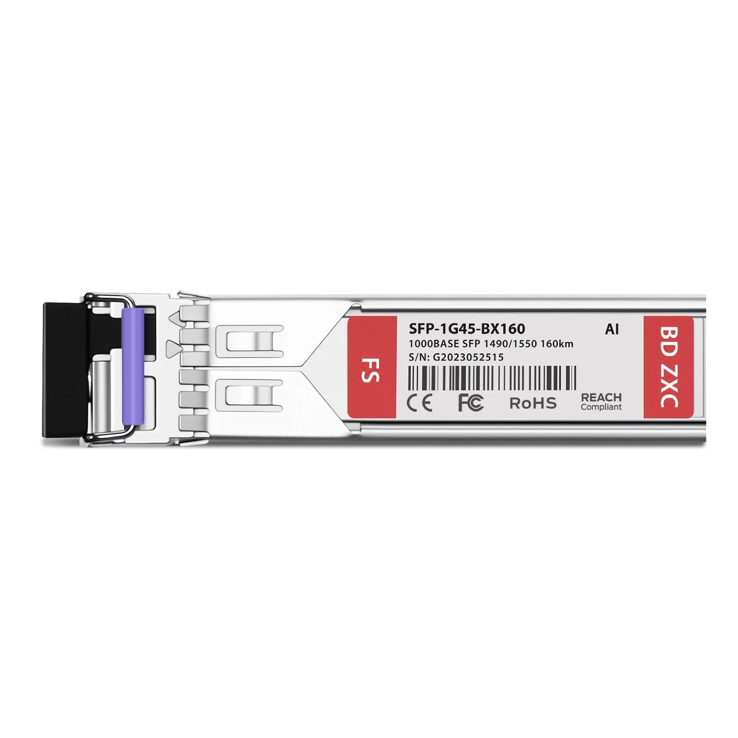 Arista Networks Compatible 1000BASE-BX-U SFP BiDi 1490nm-TX/1550nm-RX 160km DOM Simplex LC/UPC SMF Optical Transceiver Module