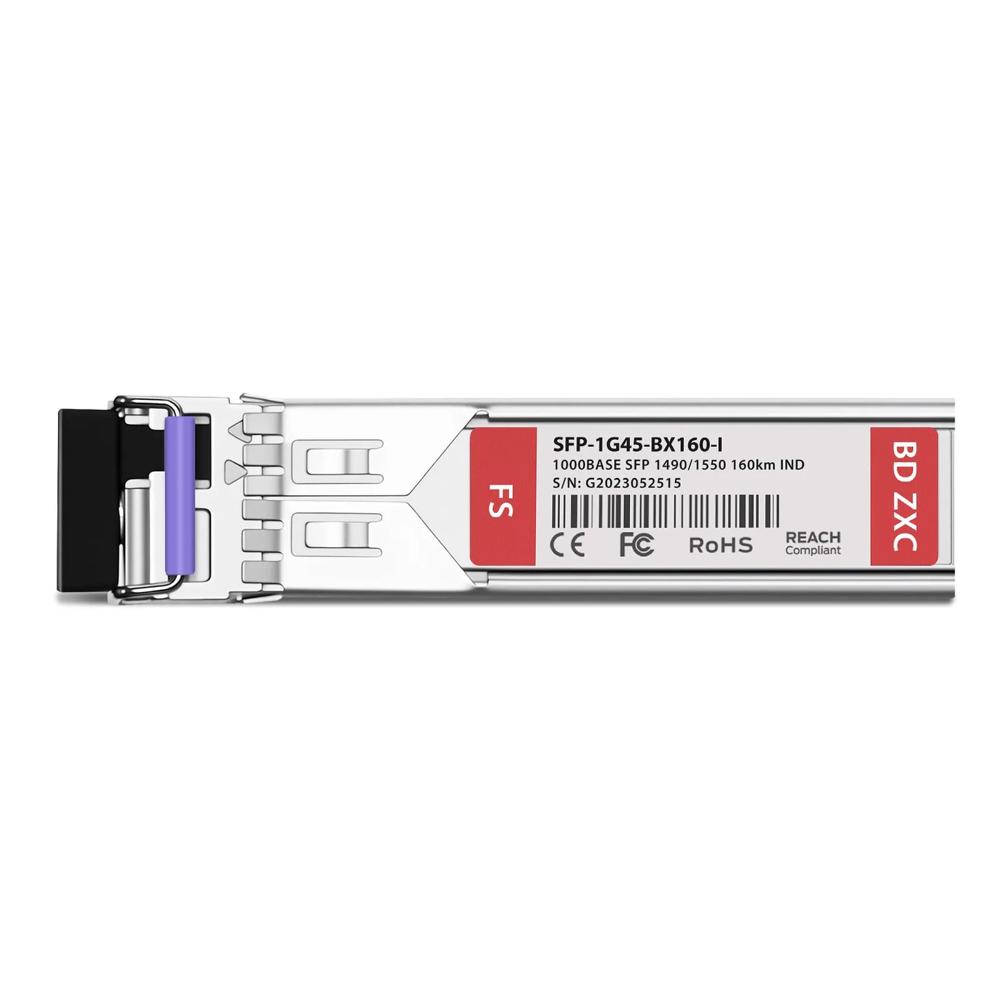 Cisco Compatible 1000BASE-BX-U SFP BiDi 1490nm-TX/1550nm-RX 160km DOM Simplex LC/UPC SMF Optical Transceiver Module (Industrial)