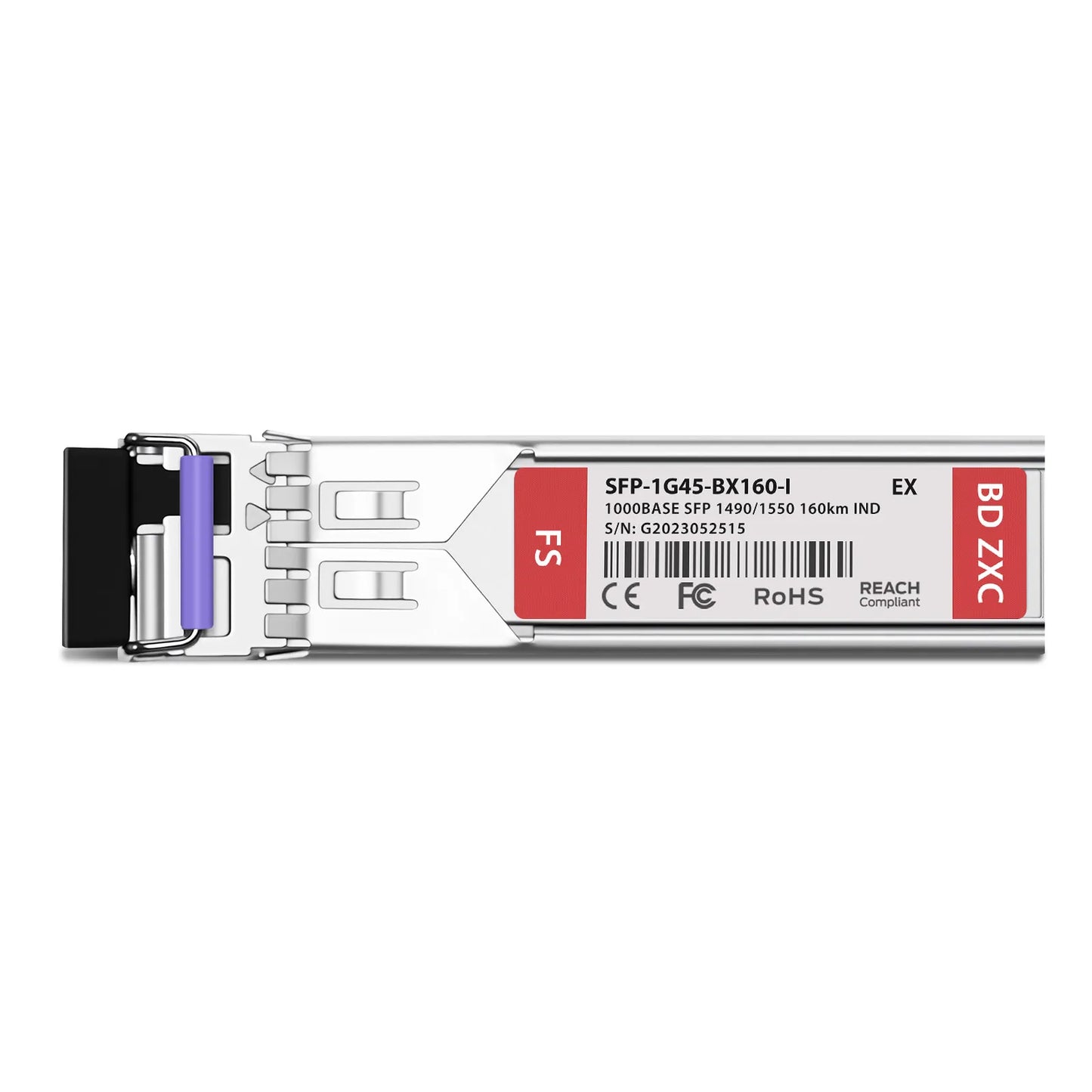 Extreme Compatible 1000BASE-BX-U SFP BiDi 1490nm-TX/1550nm-RX 160km DOM Simplex LC/UPC SMF Optical Transceiver Module (Industrial)