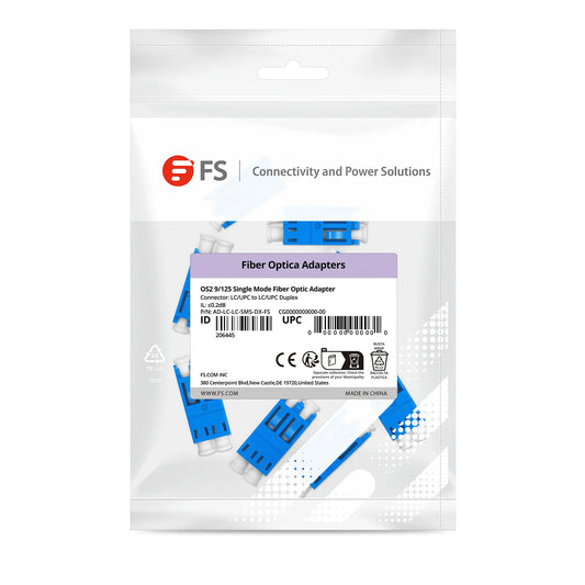 LC/UPC to LC/UPC Duplex OS2 Single Mode Fiber Optic Adapter/Coupler without Flange, 10Pcs/Pack
