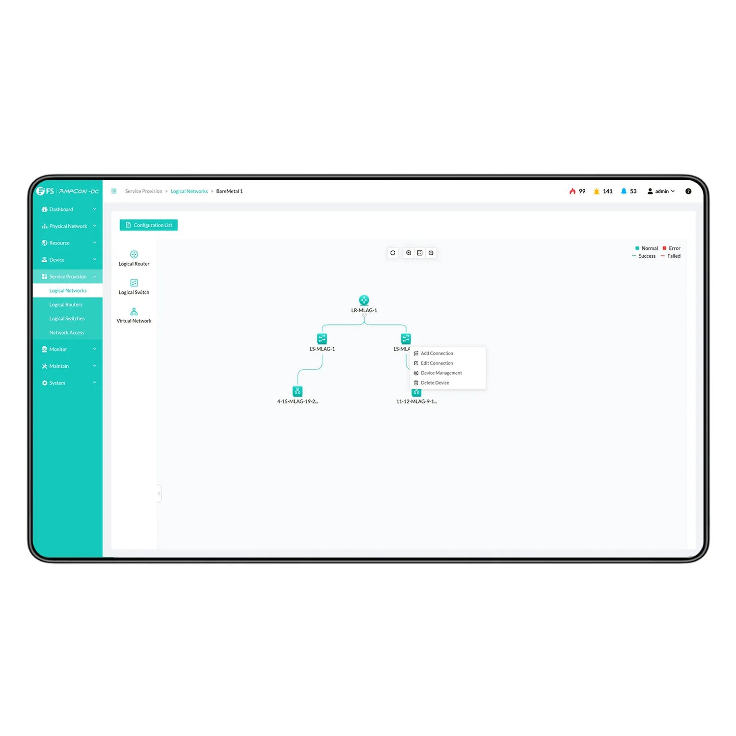 AmpCon-DC Management Platform 1/3/5-Year Subscription with Support Service for Data Center