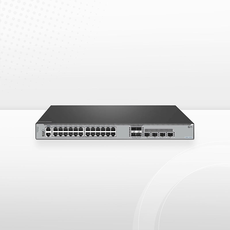 S5860-24XMG, 24-Port Ethernet L3 Switch, 24 x 10GBASE-T/Multi-Gigabit Ports, 4 x 10Gb SFP+, with 4 x 25Gb SFP28 Uplinks, Support Stacking, Broadcom Chip