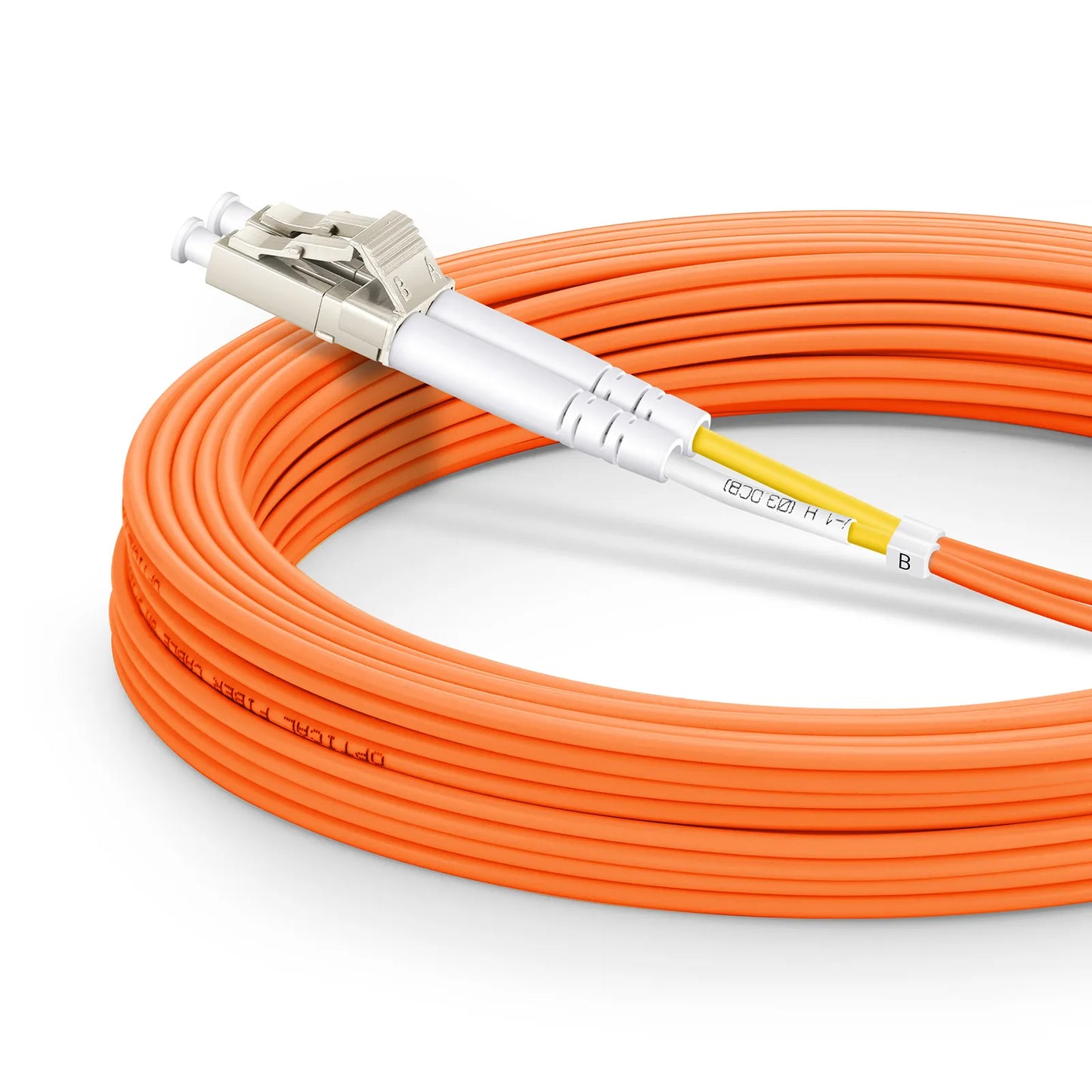 30m (98ft) Fiber Patch Cable, 2 Fibers, LC UPC Duplex to LC UPC Duplex, Multimode (OM2), Riser (OFNR), 2.0mm, Tight-Buffered, Orange