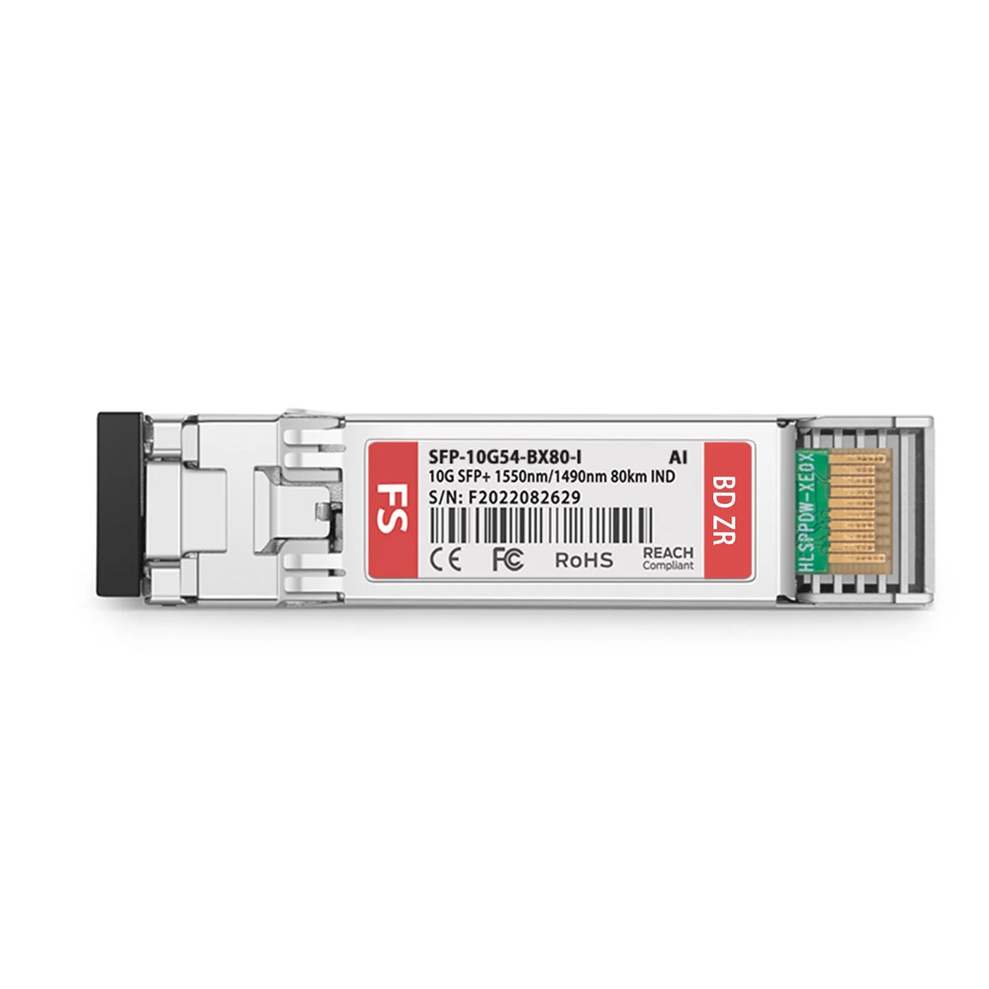 Arista Networks Compatible 10GBASE-BX BiDi SFP+ 1550nm-TX/1490nm-RX 80km DOM Simplex LC/UPC SMF Optical Transceiver Module (Industrial)