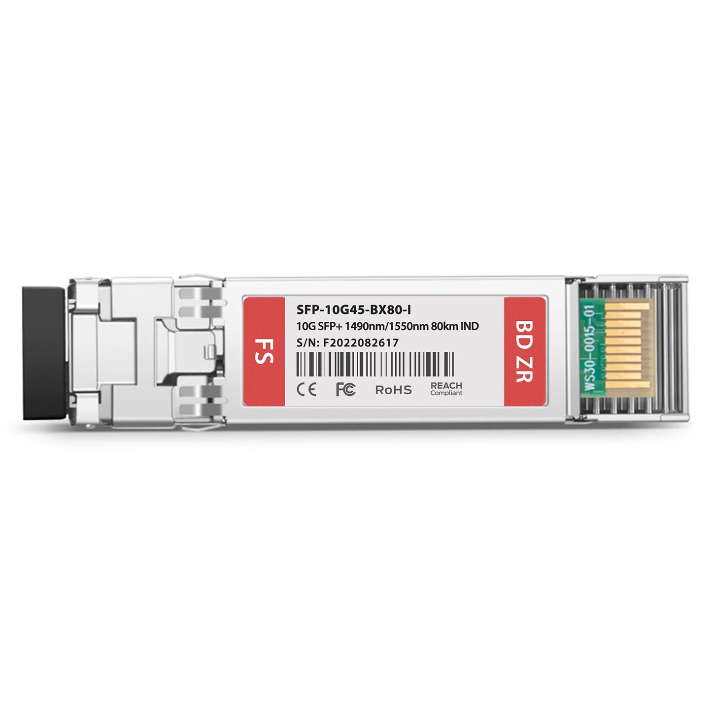 Cisco SFP-10G-BX80U-I Compatible 10GBASE BiDi SFP+ 1490nm-TX/1550nm-RX 80km DOM Simplex LC/UPC SMF Optical Transceiver Module (Industrial)