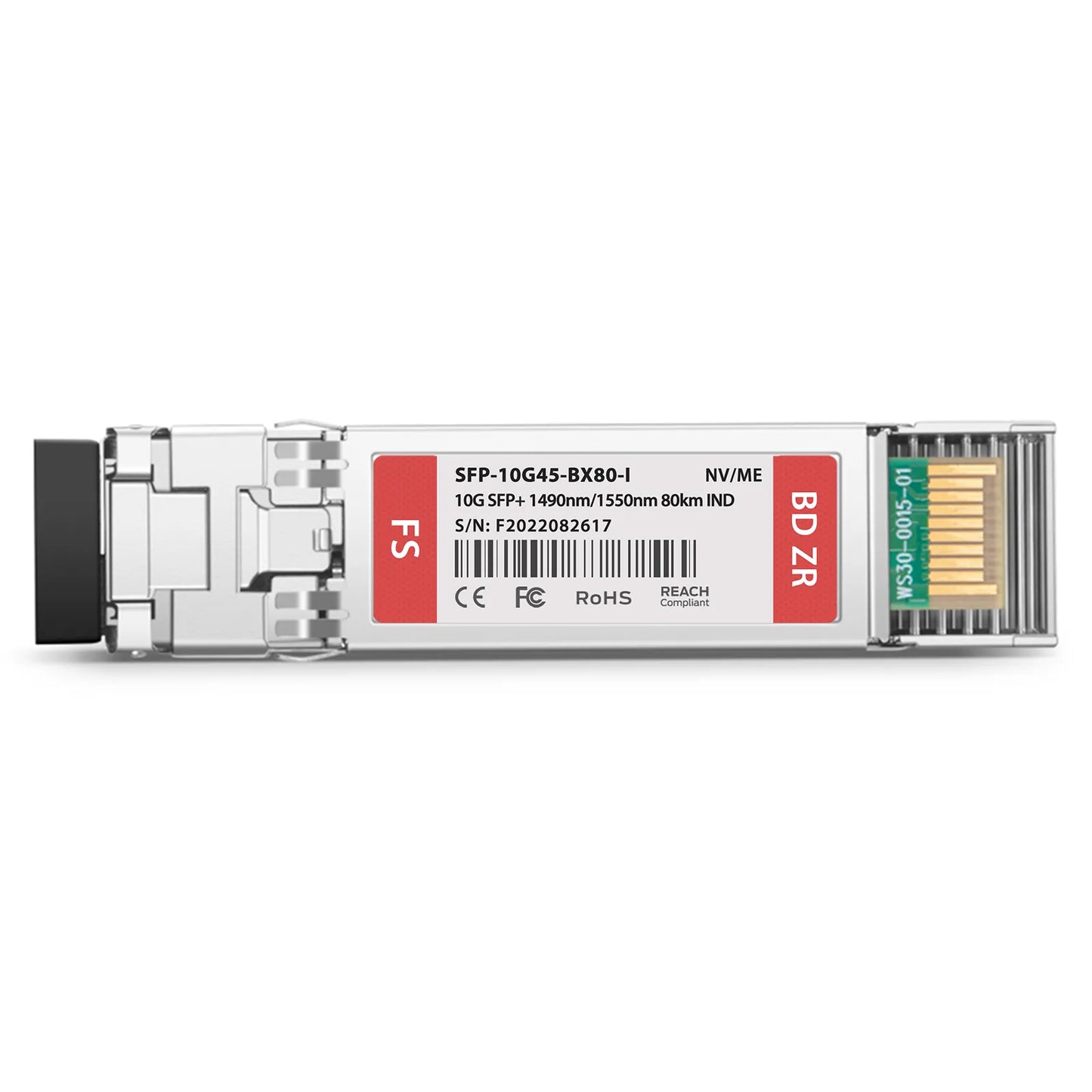 NVIDIA/Mellanox Compatible 10GBASE BiDi SFP+ 1490nm-TX/1550nm-RX 80km DOM Simplex LC/UPC SMF Ethernet Optical Transceiver Module (Industrial)
