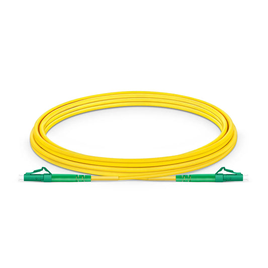 3m (10ft) Fiber Patch Cable, 1 Fiber, LC APC Simplex to LC APC Simplex, Single Mode (OS2), Riser (OFNR), 3.0mm, Tight-Buffered, Yellow