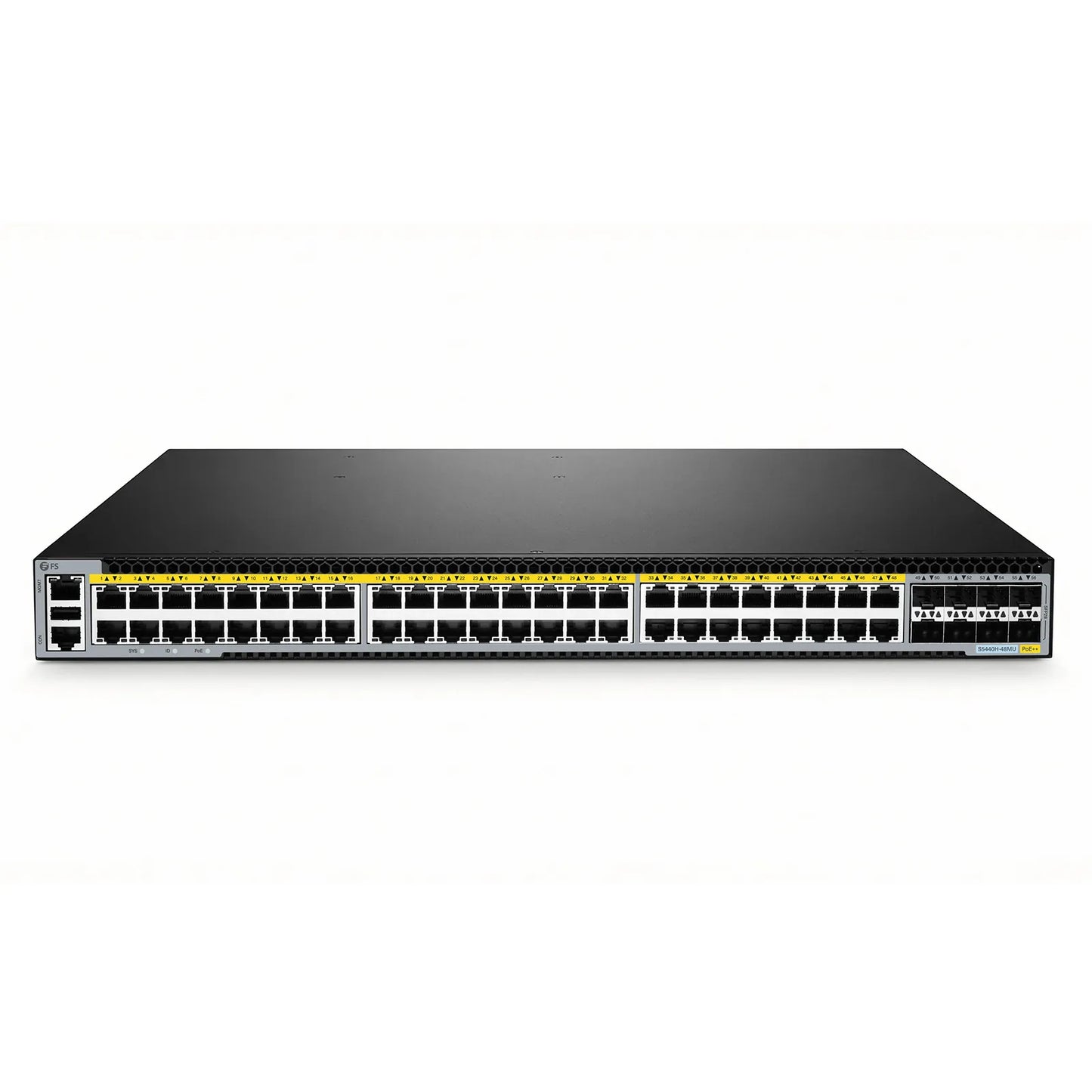 S5440H-48MU, 48-Port Gigabit Ethernet L3 PoE++ Switch, 32 x 2.5Gb PoE++, 16 x 10Gb PoE++ Ports @2000W, with 8 x 25Gb SFP28 Uplinks, Support EVPN-VXLAN & MLAG
