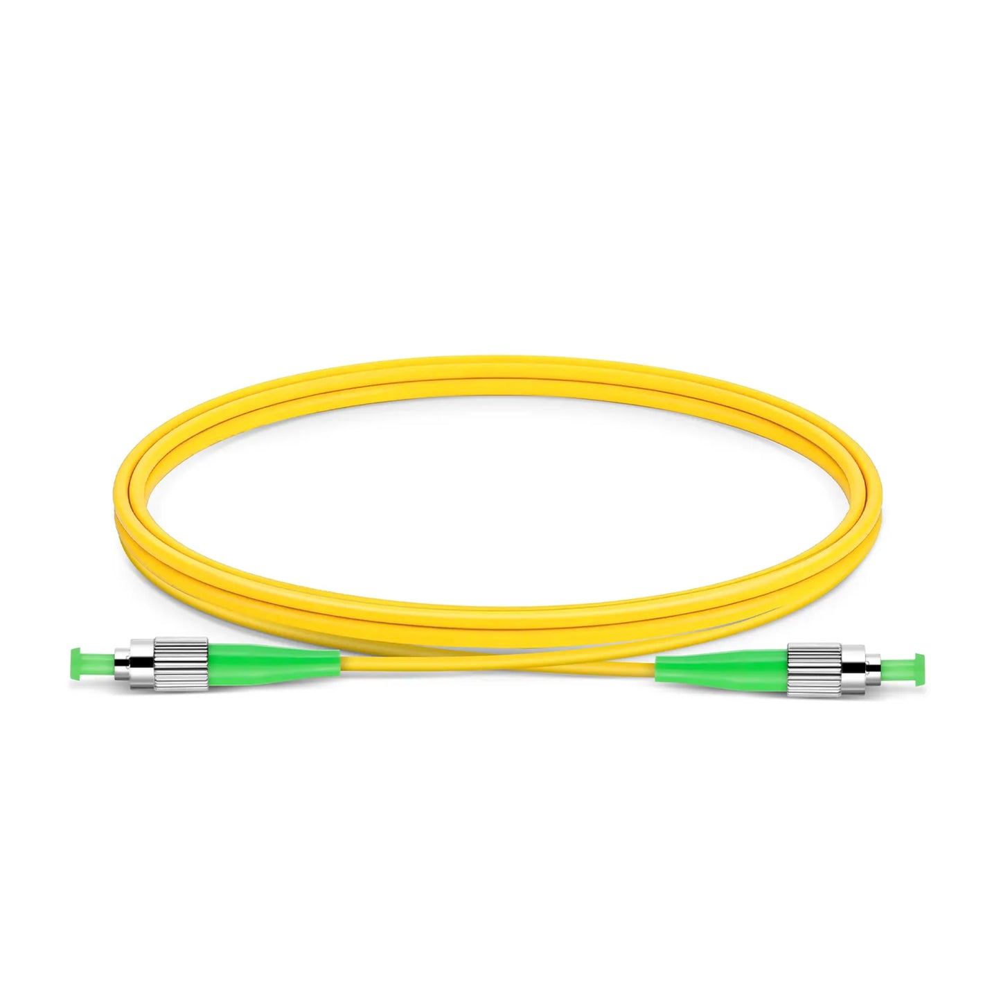 1m (3ft) Fiber Patch Cable, 1 Fiber, FC APC Simplex to FC APC Simplex, Single Mode (OS2), Riser (OFNR), 3.0mm, Tight-Buffered, Yellow