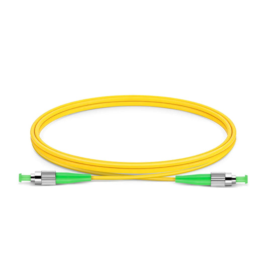 1m (3ft) Fiber Patch Cable, 1 Fiber, FC APC Simplex to FC APC Simplex, Single Mode (OS2), Riser (OFNR), 3.0mm, Tight-Buffered, Yellow