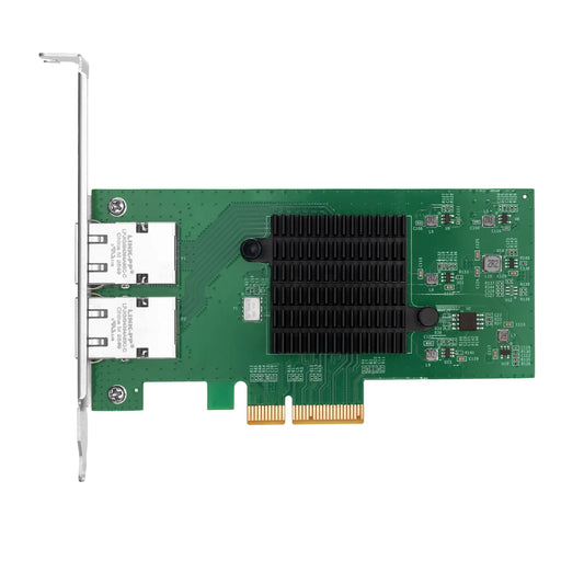 Intel E610-XAT2 Based Ethernet Network Interface Card, 10G Dual-Port RJ45, PCIe 4.0 x4, Comparable to Intel E610-XT2, Tall&Short Bracket