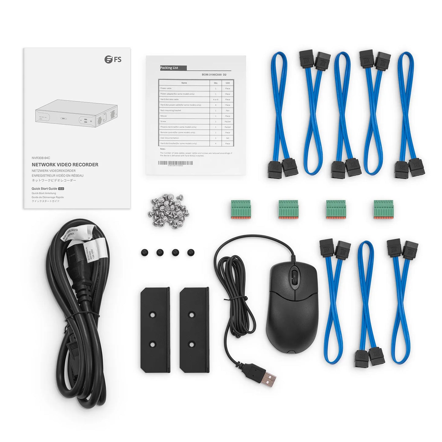 NVR308-64C, 64-Channel Network Video Recorder, Record 64CH 4K@30fps, Live View/Playback 4CH 4K@30fps, Supports up to 8x12TB Hard Drive (Not Included)