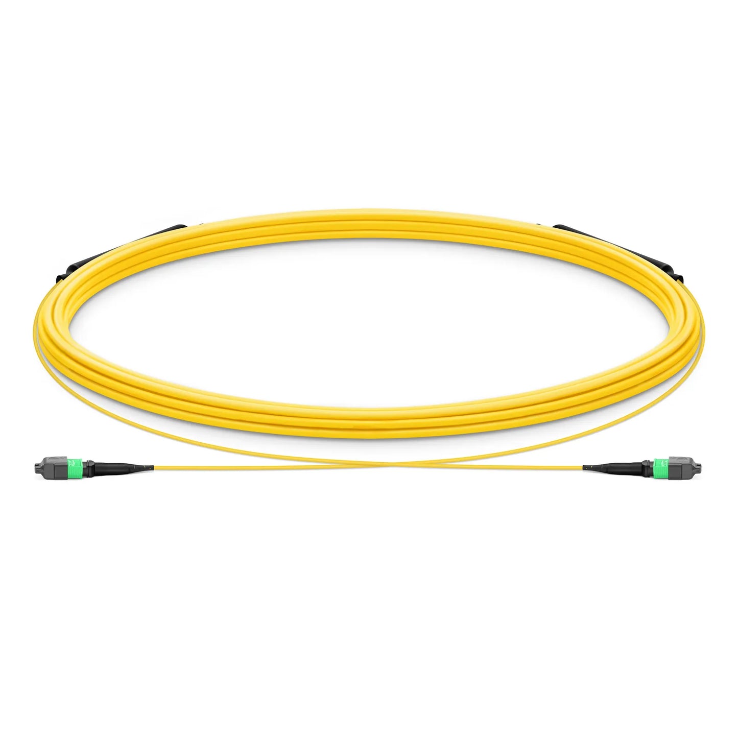 5m (16ft) MTP® Trunk Cable, MTP®-12 APC (Female) to MTP®-12 APC (Female), 12 Fibers, Single Mode (OS2), Plenum (OFNP), 0.35dB Max, Type B, Double Jacket, Yellow