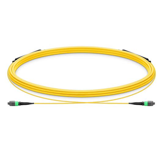 5m (16ft) MTP® Trunk Cable, MTP®-12 APC (Female) to MTP®-12 APC (Female), 12 Fibers, Single Mode (OS2), Plenum (OFNP), 0.35dB Max, Type B, Double Jacket, Yellow
