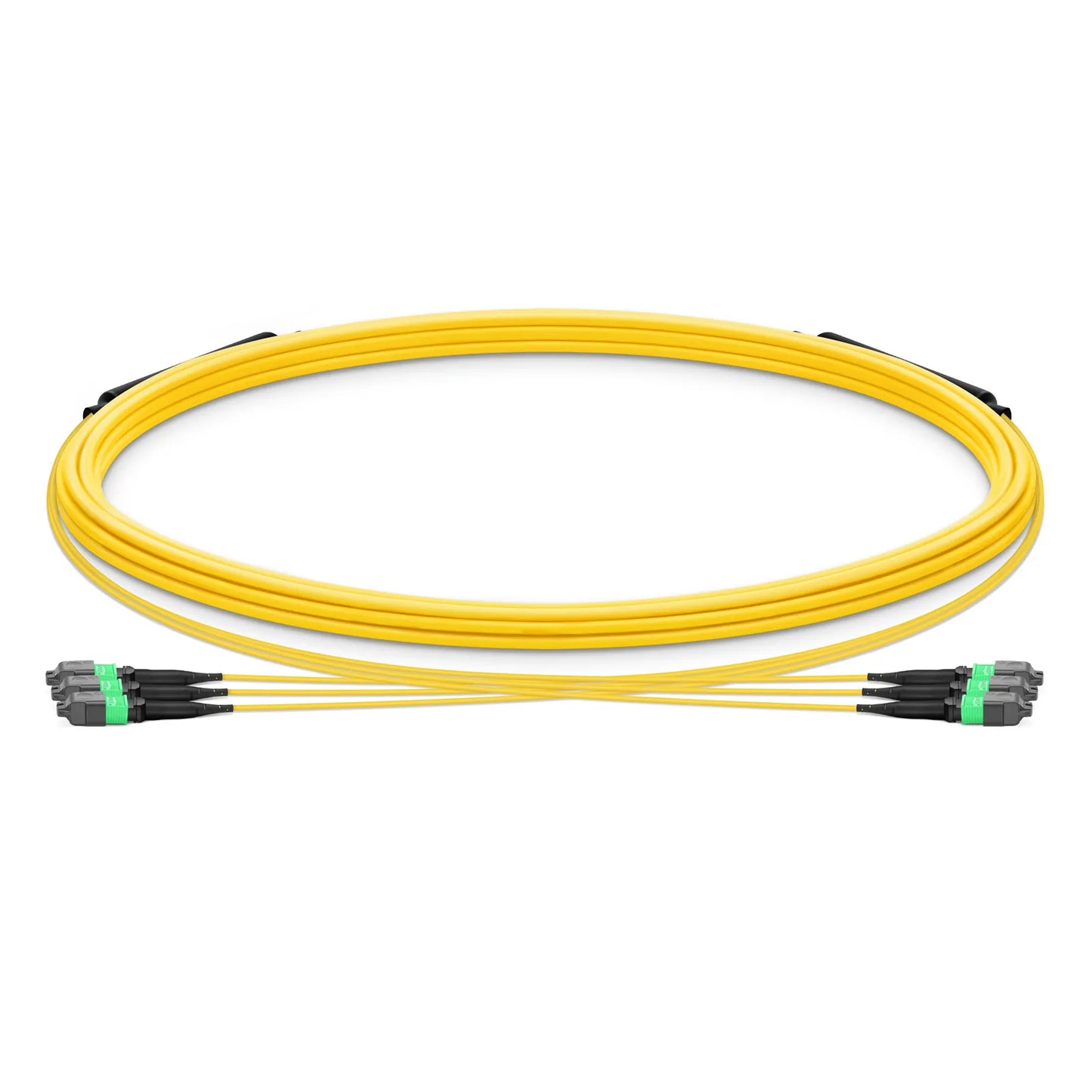 5m (16ft) MTP® Trunk Cable, MTP®-12 APC (Female) to MTP®-12 APC (Female), 36 Fibers, Single Mode (OS2), Plenum (OFNP), 0.35dB Max, Type B, Double Jacket, Yellow