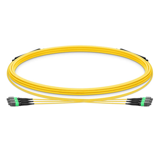 5m (16ft) MTP® Trunk Cable, MTP®-12 APC (Female) to MTP®-12 APC (Female), 36 Fibers, Single Mode (OS2), Plenum (OFNP), 0.35dB Max, Type B, Double Jacket, Yellow