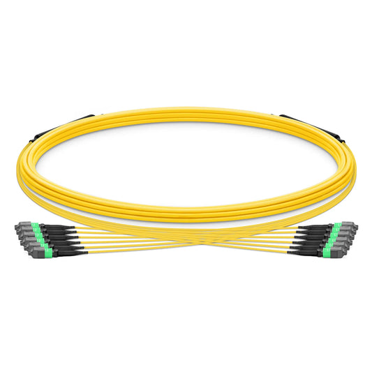 5m (16ft) MTP® Trunk Cable, MTP®-12 APC (Female) to MTP®-12 APC (Female), 72 Fibers, Single Mode (OS2), Plenum (OFNP), 0.35dB Max, Type B, Double Jacket, Yellow