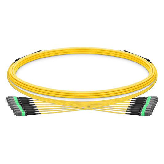 5m (16ft) MTP® Trunk Cable, MTP®-12 APC (Female) to MTP®-12 APC (Female), 96 Fibers, Single Mode (OS2), Plenum (OFNP), 0.35dB Max, Type B, Double Jacket, Yellow