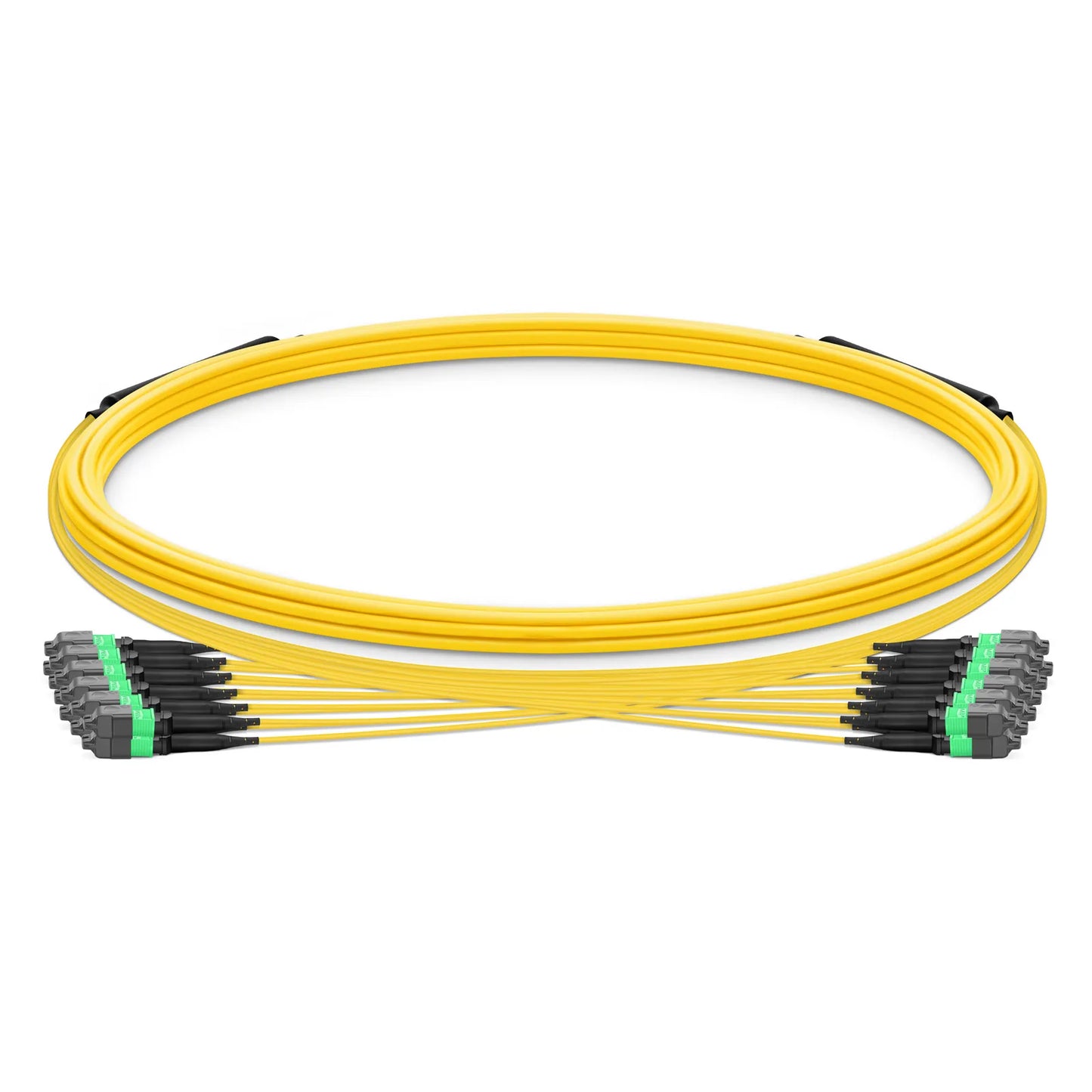 5m (16ft) MTP® Trunk Cable, MTP®-12 APC (Female) to MTP®-12 APC (Female), 144 Fibers, Single Mode (OS2), Plenum (OFNP), 0.35dB Max, Type B, Double Jacket, Yellow