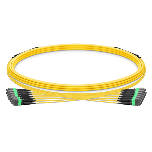 5m (16ft) MTP® Trunk Cable, MTP®-12 APC (Female) to MTP®-12 APC (Female), 144 Fibers, Single Mode (OS2), Plenum (OFNP), 0.35dB Max, Type B, Double Jacket, Yellow