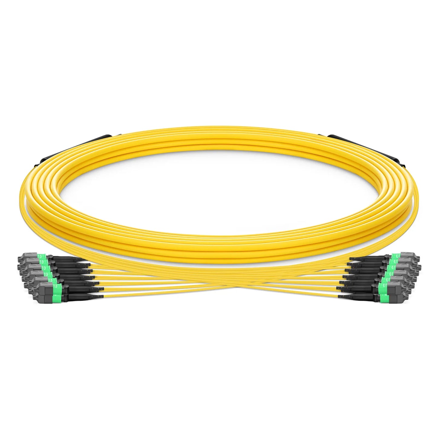 15m (49ft) MTP® Trunk Cable, MTP®-12 APC (Female) to MTP®-12 APC (Female), 144 Fibers, Single Mode (OS2), Plenum (OFNP), 0.35dB Max, Type B, Double Jacket, Yellow