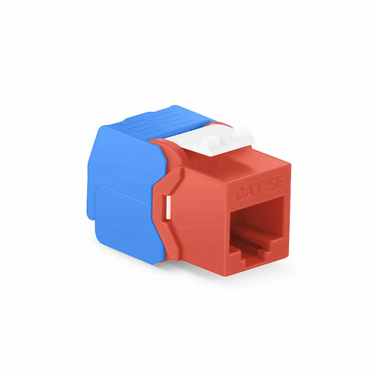 Cat5e RJ45 (8P8C) Unshielded Toolless Keystone Jack Module, Blue (10 pcs/Pack)