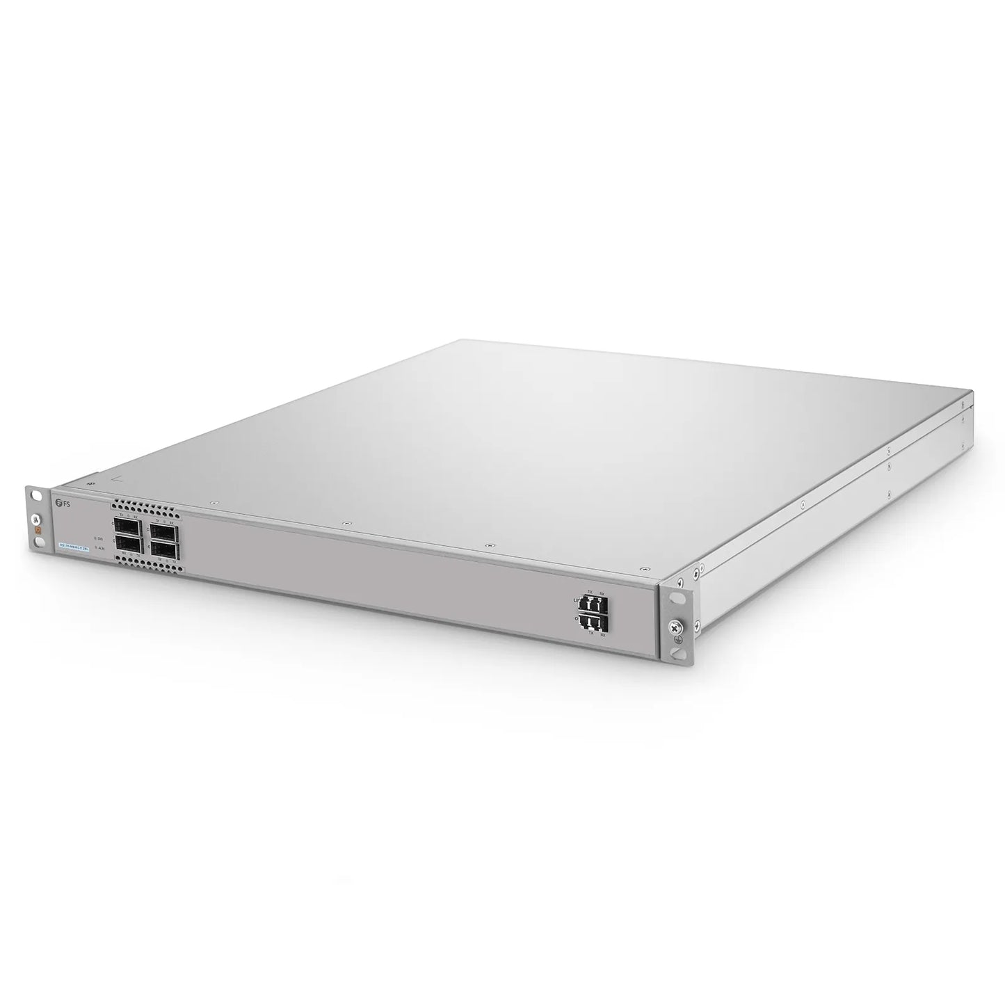 D5110-M04EC-E-ZR+, 4 Channel 100G Active DWDM Multiplexer for Open Line Systems, C21, 4 x 100G QSFP28, Dual Fiber, 1U Rack Mount, 0-120km, Support AmpCon-T/WebGUI Network Management