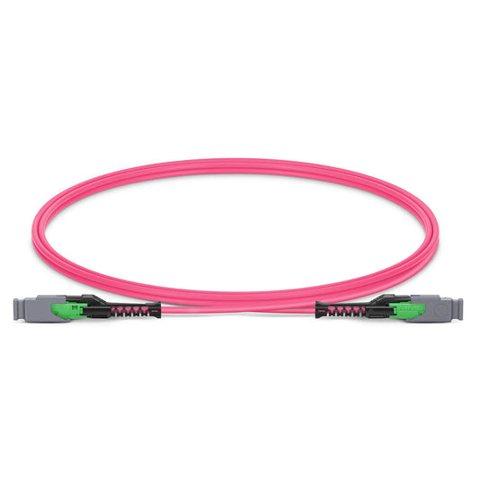 1m (3ft) MMC Jumper, MMC-16 APC (Female) to MMC-16 APC (Female), 16 Fibers, Multimode (OM4), Plenum (OFNP), 0.35dB Max, Jumper Polarity, Magenta