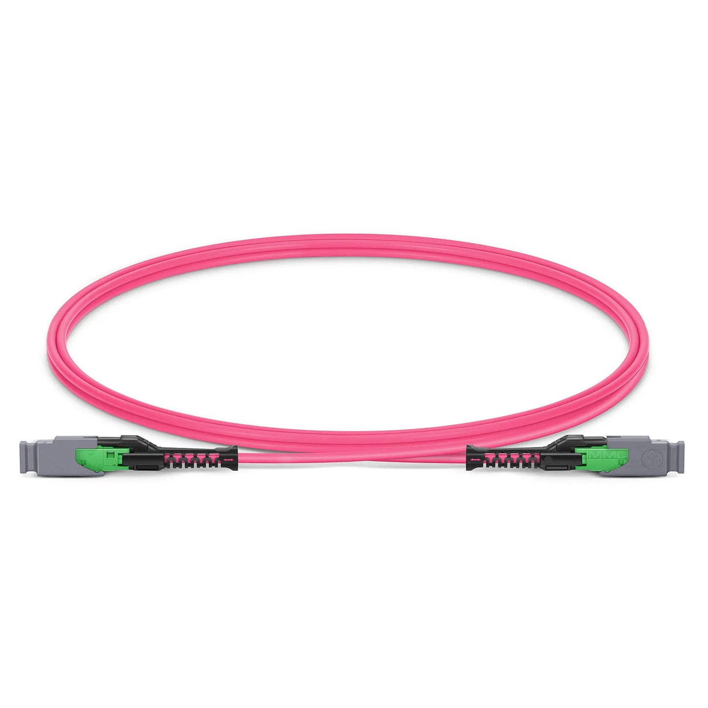 1m (3ft) MMC Jumper, MMC-16 APC (Female) to MMC-16 APC (Female), 16 Fibers, Multimode (OM4), Plenum (OFNP), 0.35dB Max, Jumper Polarity, Magenta