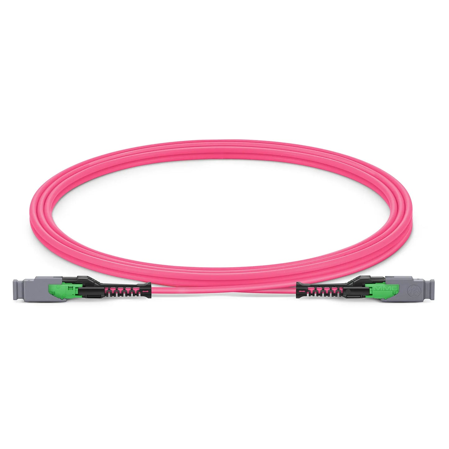 2m (7ft) MMC Jumper, MMC-16 APC (Female) to MMC-16 APC (Female), 16 Fibers, Multimode (OM4), Plenum (OFNP), 0.35dB Max, Jumper Polarity, Magenta