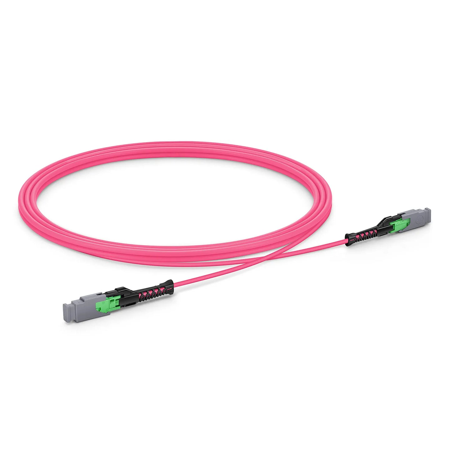 2m (7ft) MMC Jumper, MMC-16 APC (Female) to MMC-16 APC (Female), 16 Fibers, Multimode (OM4), Plenum (OFNP), 0.35dB Max, Jumper Polarity, Magenta