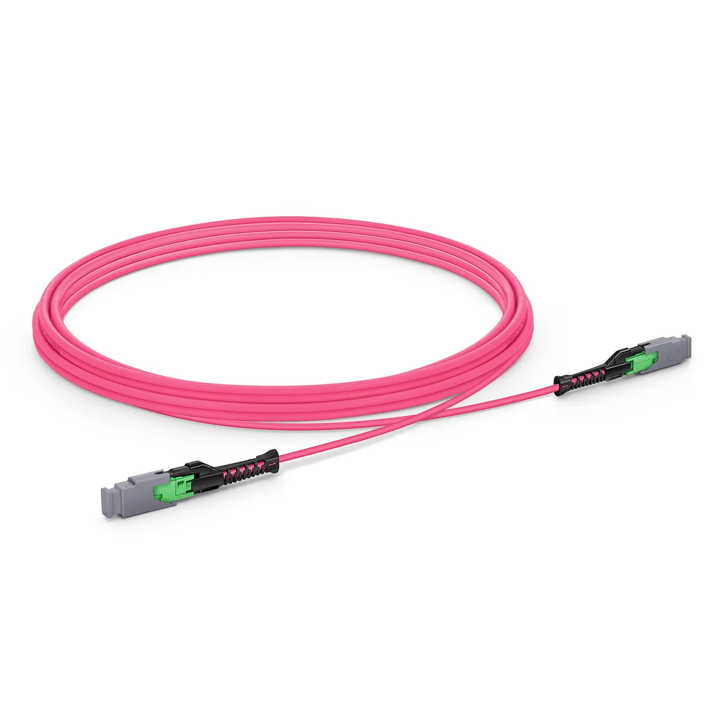 3m (10ft) MMC Jumper, MMC-16 APC (Female) to MMC-16 APC (Female), 16 Fibers, Multimode (OM4), Plenum (OFNP), 0.35dB Max, Jumper Polarity, Magenta