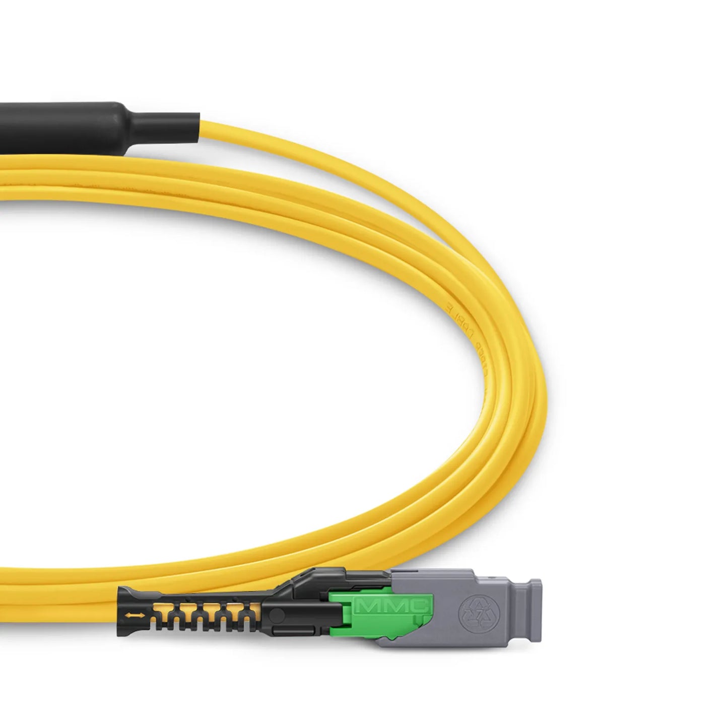 3m (10ft) MMC Breakout Cable, MMC-16 APC (Female) to 2 x MTP®-8 APC (Female), 16 Fibers, Single Mode (OS2), Plenum (OFNP), 0.35dB Max, Jumper Polarity, Yellow