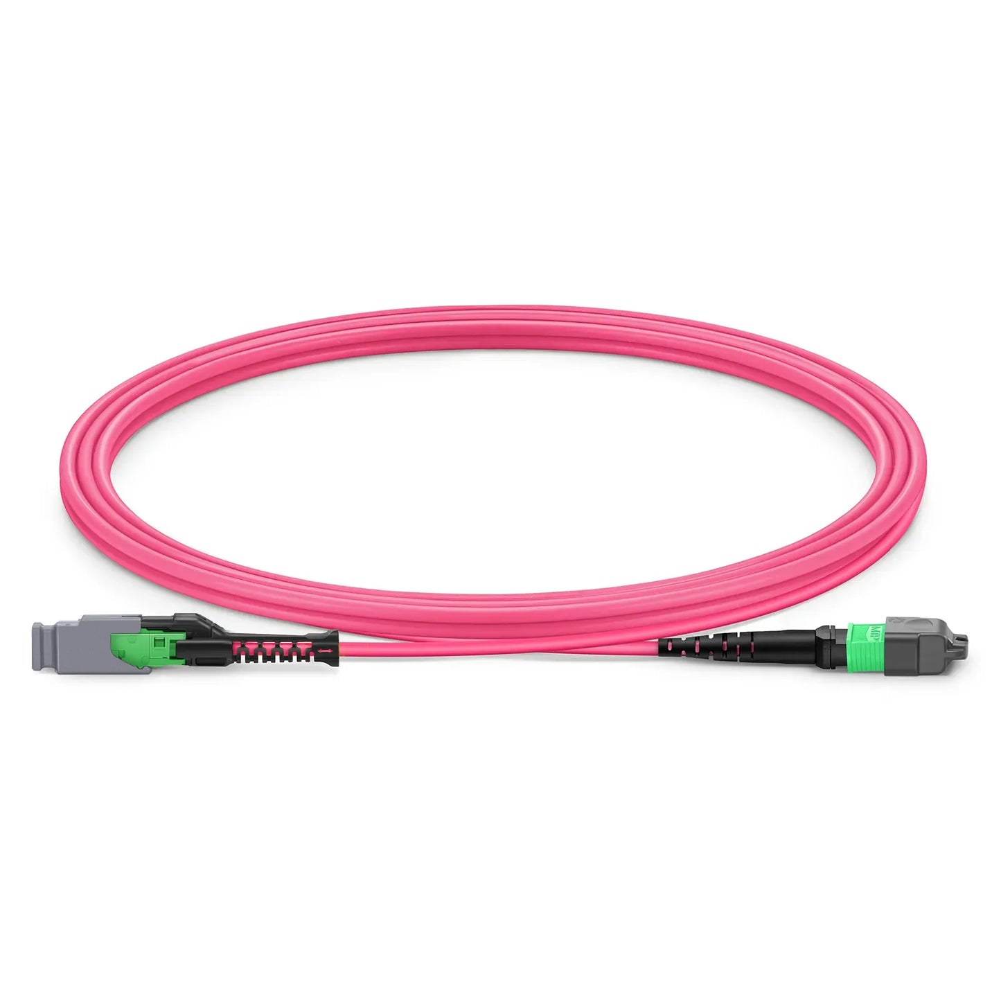 2m (7ft) MMC Jumper, MMC-16 APC (Female) to MTP®-16 APC (Female), 16 Fibers, Multimode (OM4), Plenum (OFNP), 0.35dB Max, Jumper Polarity, Magenta