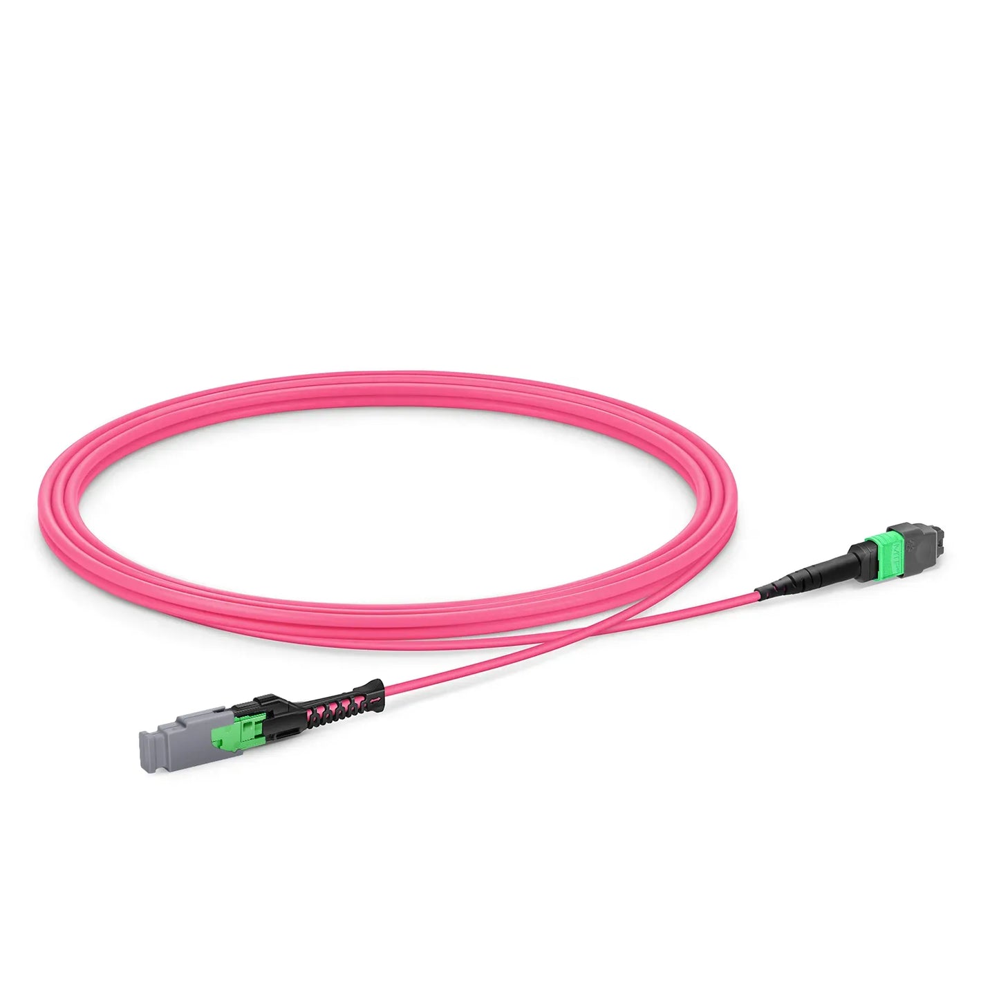 2m (7ft) MMC Jumper, MMC-16 APC (Female) to MTP®-16 APC (Female), 16 Fibers, Multimode (OM4), Plenum (OFNP), 0.35dB Max, Jumper Polarity, Magenta