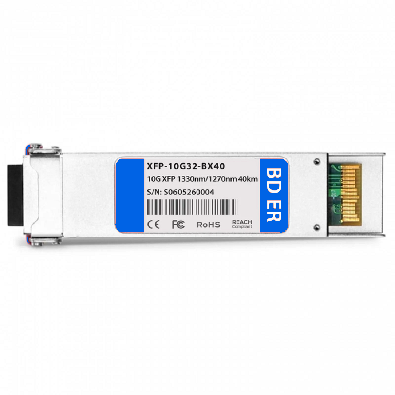 Refurb Squared Cisco XFP-10G-BX60U Compatible 10GBASE-BX XFP BiDi 1270nm-TX/1330nm-RX 60km DOM Simplex LC SMF Optical Transceiver Module