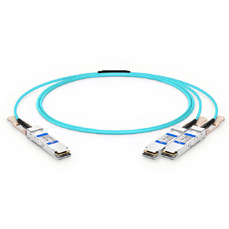 Refurb Squared 5m (16ft) Cisco Compatible 100G QSFP28 4 x 25G NRZ to 4 Duplex LC 25G NRZ Active Optical Breakout Cable