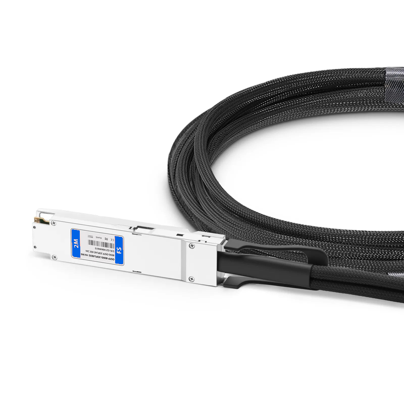Refurb Squared 2m (7ft) NVIDIA/Mellanox Compatible 800G OSFP 8 x 100G PAM4 Finned Top to 2 x 400G OSFP 4 x 100G PAM4 Flat Top Ethernet Active Electrical Copper Breakout Cable