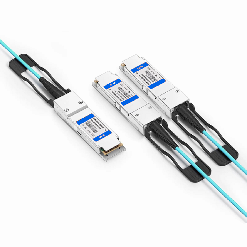 Refurb Squared 10m (33ft) Cisco Compatible 100G QSFP28 4 x 25G NRZ to 2 x 50G QSFP28 2 x 25G NRZ Active Optical Breakout Cable