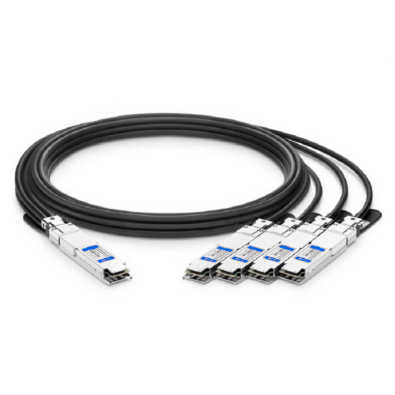 Refurb Squared 2m (7ft) Generic Compatible 200G QSFP-DD 8 x 25G NRZ to 4 x 50G QSFP28 2 x 25G NRZ Passive Direct Attach Copper Breakout Cable