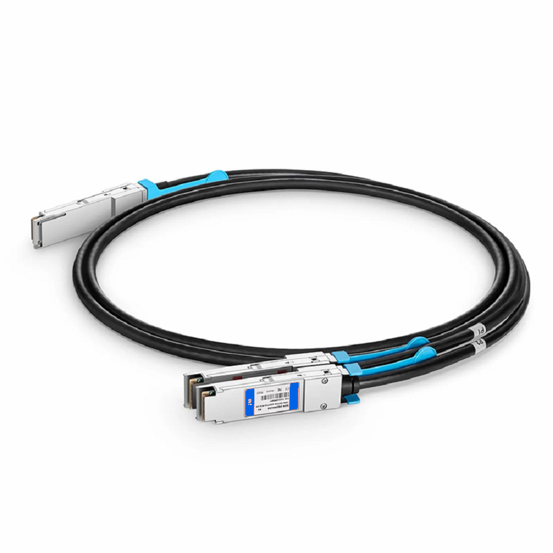 Refurb Squared 2m (7ft) Dell Compatible 100G QSFP28 4 x 25G NRZ to 2 x 50G QSFP28 2 x 25G NRZ Active Direct Attach Copper Breakout Cable