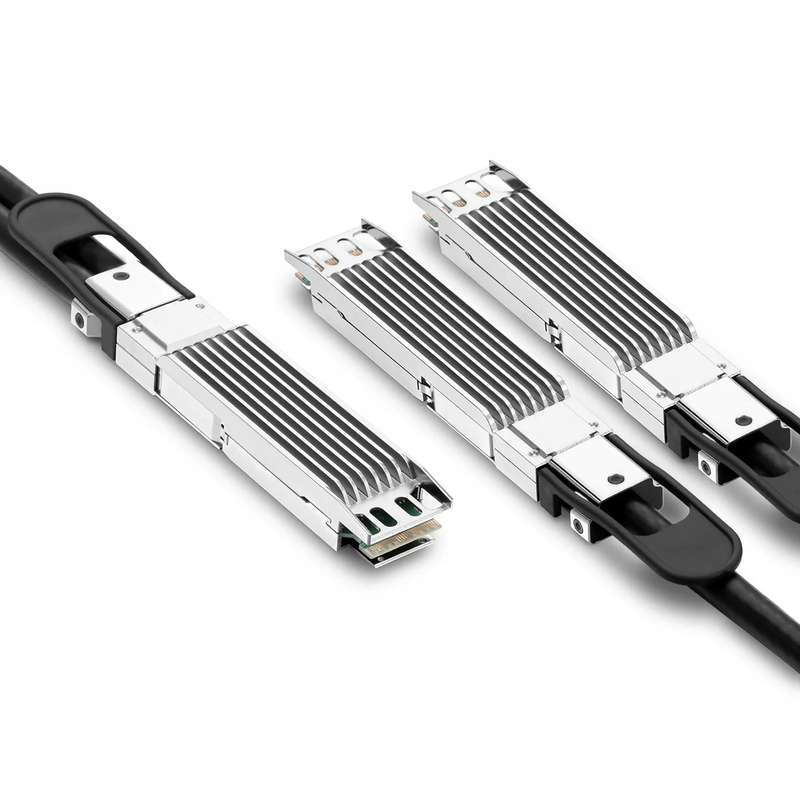 Refurb Squared 0.5m (2ft) Generic Compatible 800G OSFP 8 x 100G PAM4 Finned Top to 2 x 400G OSFP 4 x 100G PAM4 Finned Top Passive Direct Attach Copper Breakout Cable