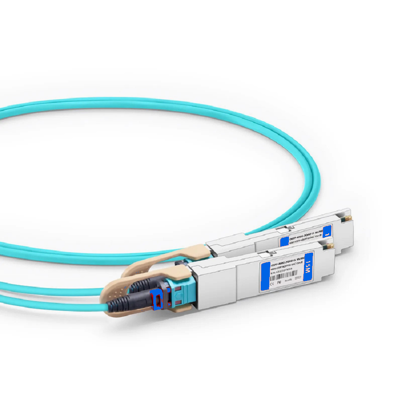 Refurb Squared 20m (66ft) Arista Networks Compatible 400G OSFP 8 x 50G PAM4 Finned Top to 2 x 200G QSFP56 4 x 50G PAM4 Active Optical Breakout Cable