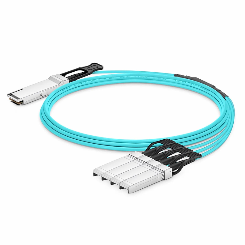Refurb Squared 20m (66ft) Cisco QSFP-4SFP25G-AOC20M Compatible 100G QSFP28 4 x 25G NRZ to 4 x 25G SFP28 NRZ Active Optical Breakout Cable