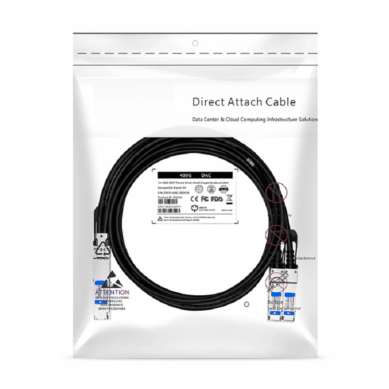 Refurb Squared 0.5m (2ft) NVIDIA/Mellanox MCP7H50-V00AR30 Compatible 200G QSFP56 4 x 50G PAM4 to 2 x 100G QSFP56 2 x 50G PAM4 Ethernet Passive Direct Attach Copper Breakout Cable