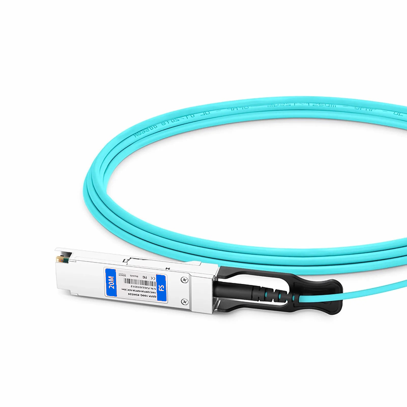 Refurb Squared 20m (66ft) Cisco QSFP-4SFP25G-AOC20M Compatible 100G QSFP28 4 x 25G NRZ to 4 x 25G SFP28 NRZ Active Optical Breakout Cable