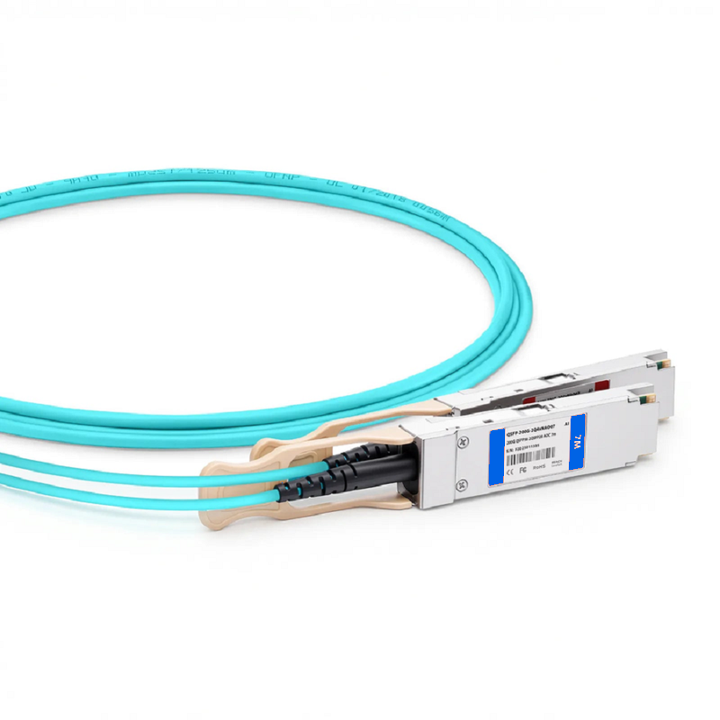 Refurb Squared 3m (10ft) 200G QSFP56 4 x 50G PAM4 to 2 x 100G QSFP28 4 x 25G NRZ Active Breakout Optical Cable forFOSwitches