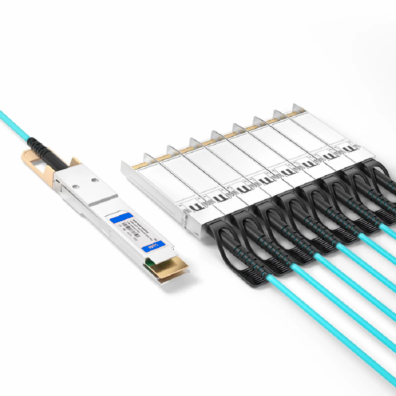 Refurb Squared 25m (82ft) Generic Compatible 400G QSFP-DD 8 x 50G PAM4 to 8 x 50G SFP56 25G NRZ Active Optical Breakout Cable